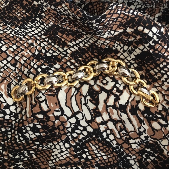 White and yellow gold plated bracelet - Picture 4 of 7